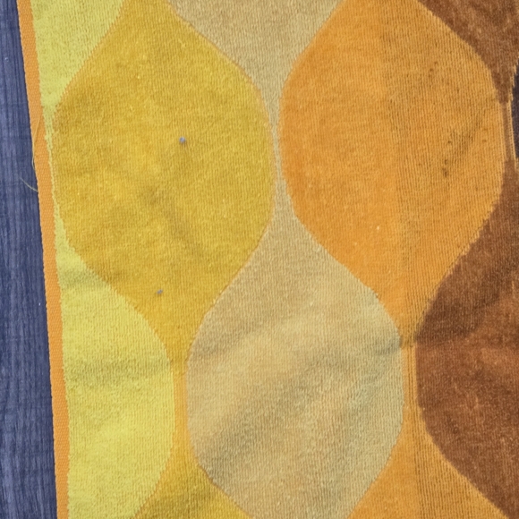 Vintage 70’s Retro Cannon Royal Family 2 Bath Towels  Cotton Yellow Brown Orange - Picture 5 of 9